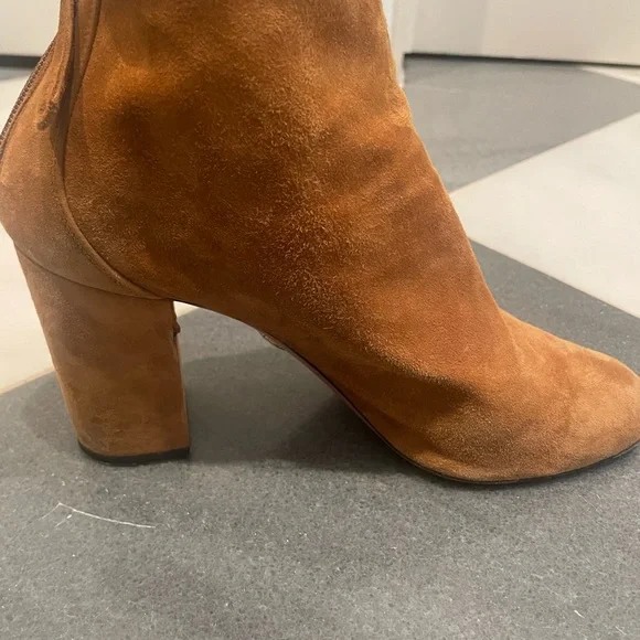 Aquazarra Brown Suede Ankle Booties Size 38.5 - Picture 9 of 13